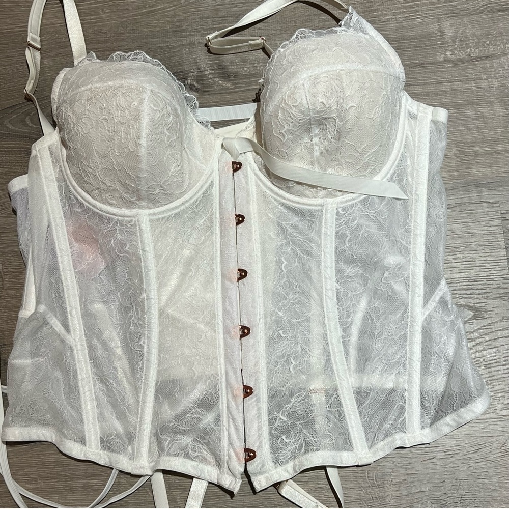 NWT white corset savage x fenty
